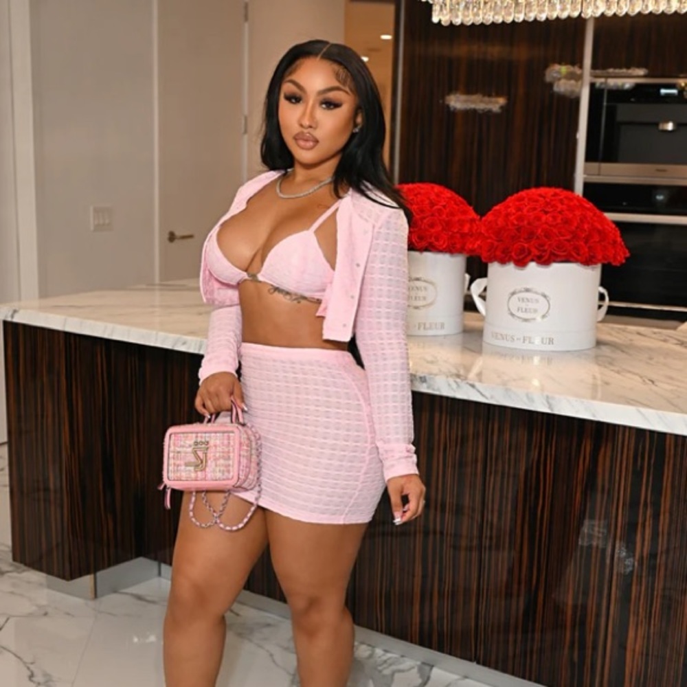 Pink Plaid Skirt Set 3PC | Shane Justin
